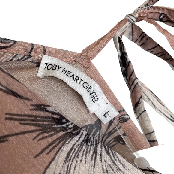 FAB’RIK Toby Heart Ginger Summer Romance Floral Dress Sleeveless Backless Large - Picture 4 of 5